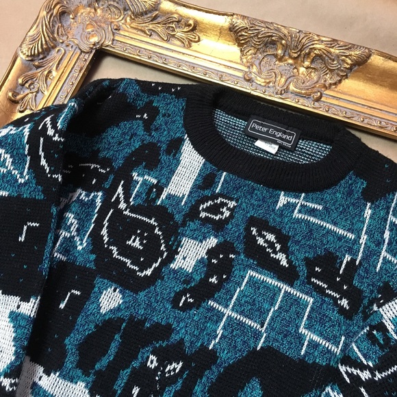 Vintage hip hop sweater 90’s abstract unique top - Picture 2 of 4